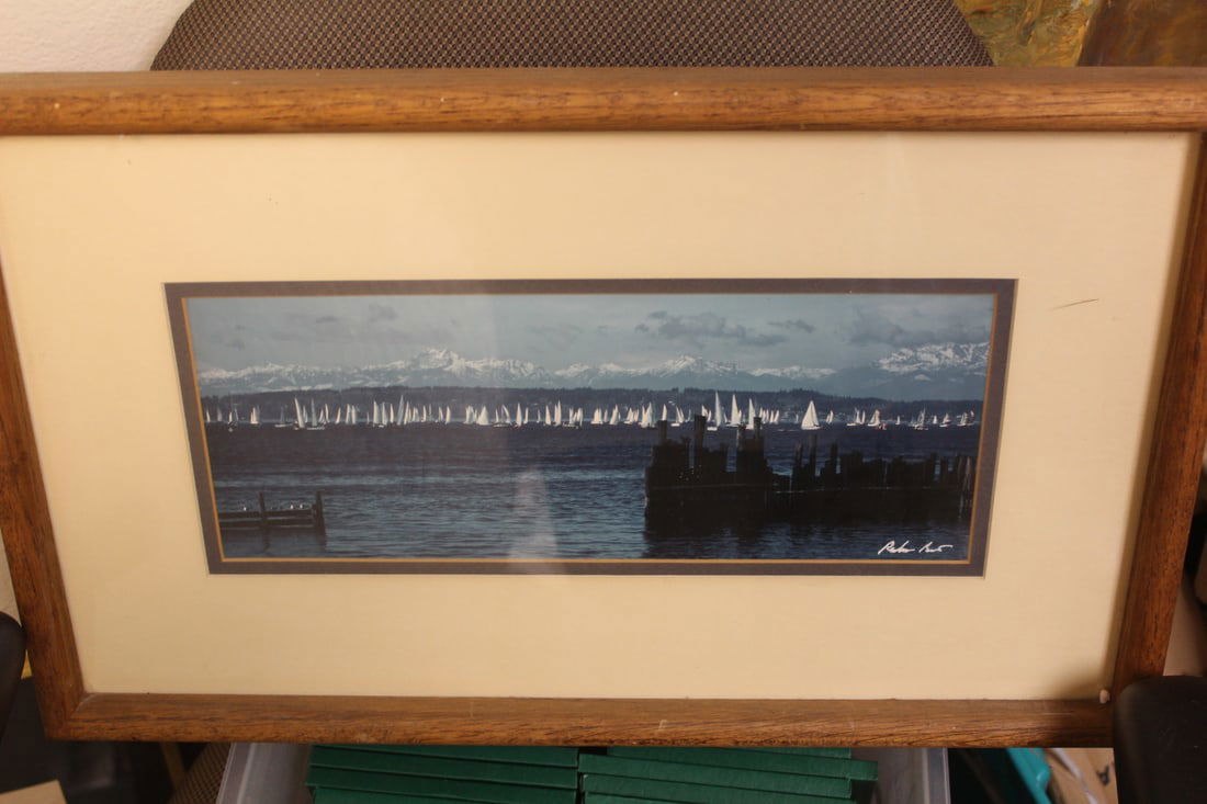 Signed Robert Bennett Framed Photograph: overall= 21 1/8" x 12 1/2"