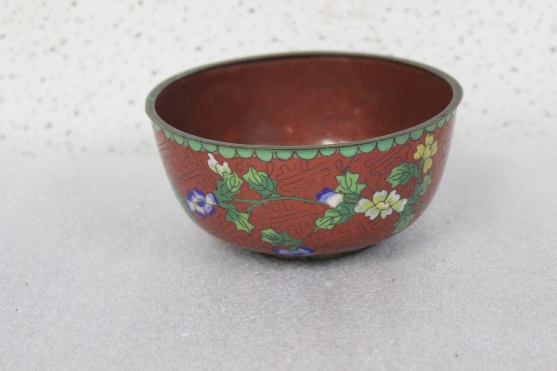 An Antique Chinese Cloisonne Bowl: 4 1/2" in diameter - marked China - 19th century