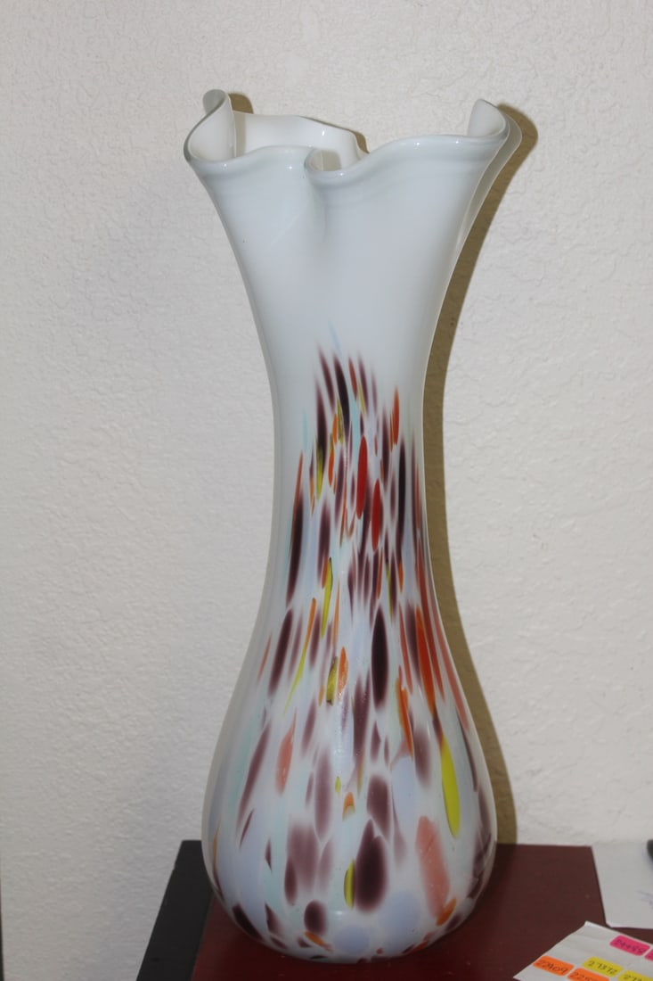 Art Glass Vase: 17 inches tall