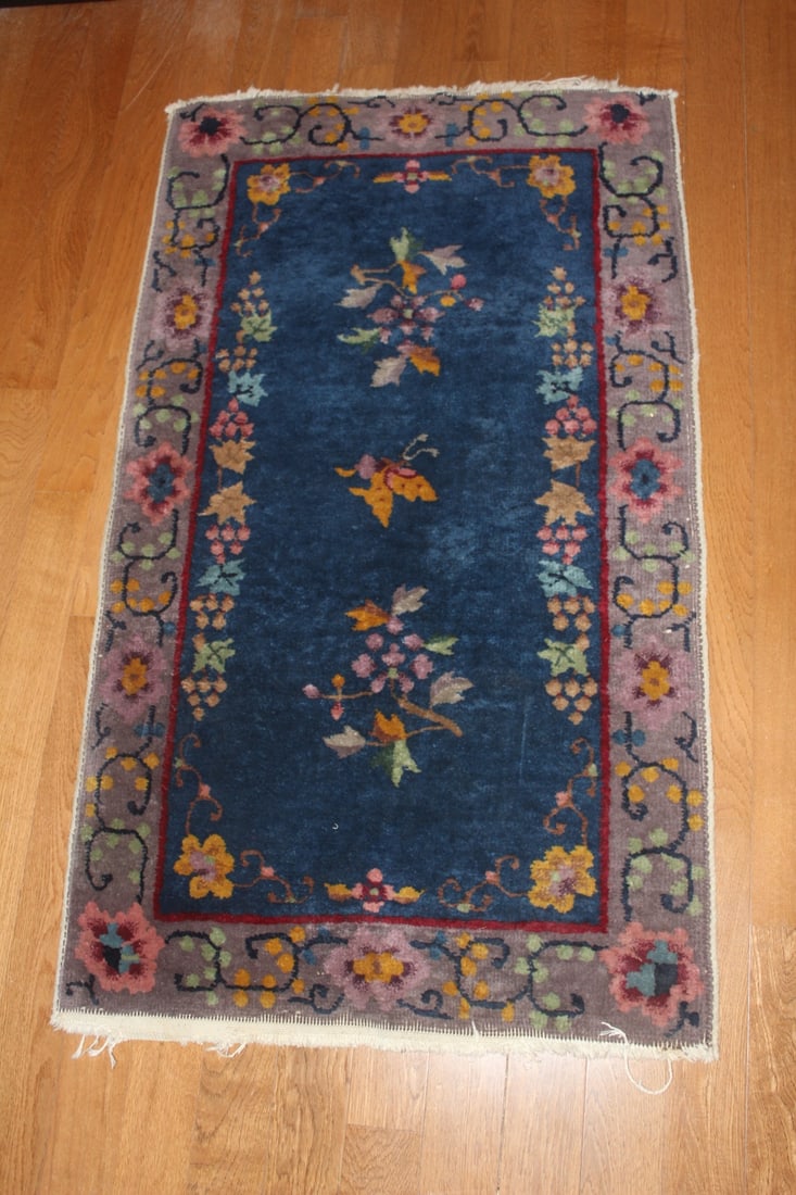 Antique Chinese Nichols Rug: Deco era - 1920's to 1930's - 47" x 27"