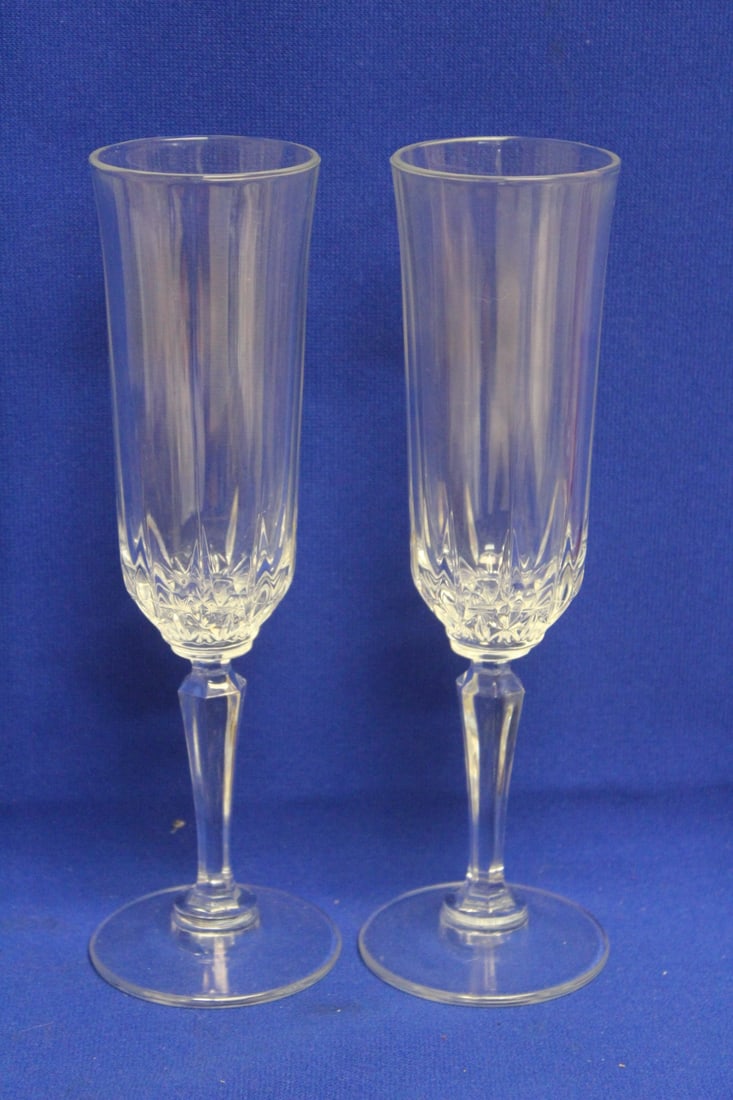 Pair of Water Goblets: 8 1/2" tall