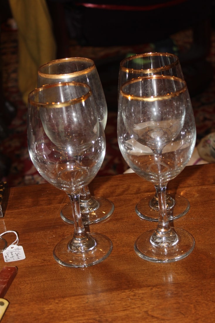 Set of 4 Crystal Goblets (1 of 5)