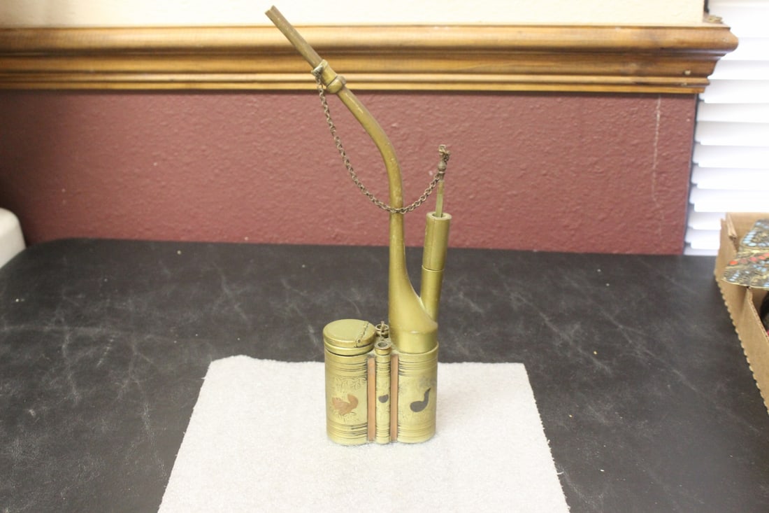 A Signed Chinese Cloisonne Pipe (1 of 9)