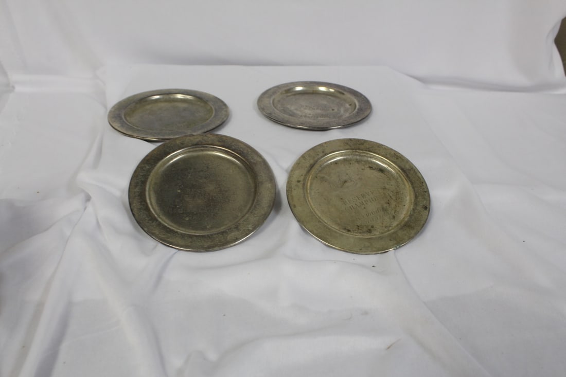 Lot of 4 Silverplated Coasters (1 of 5)