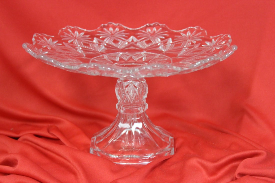 A Press Glass Compote: 10 1/4" in diameter