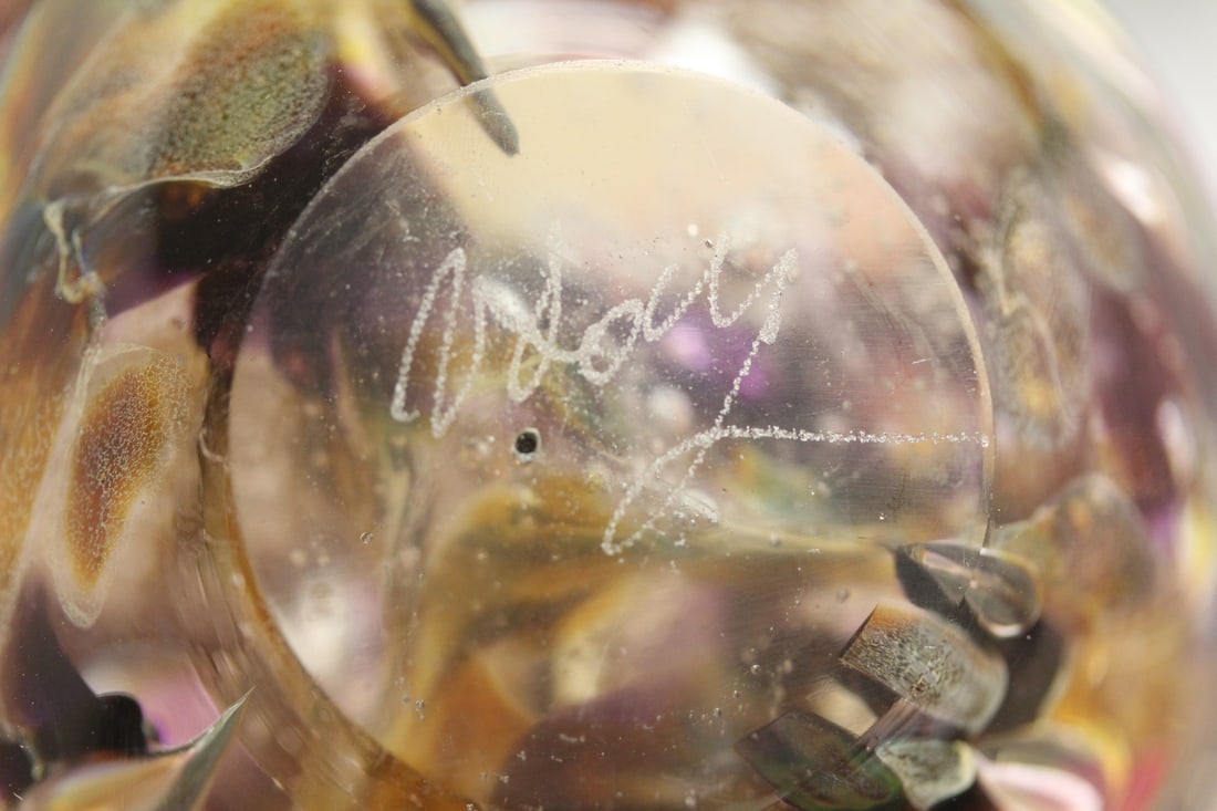 Signed Art Glass Paperweight - 6