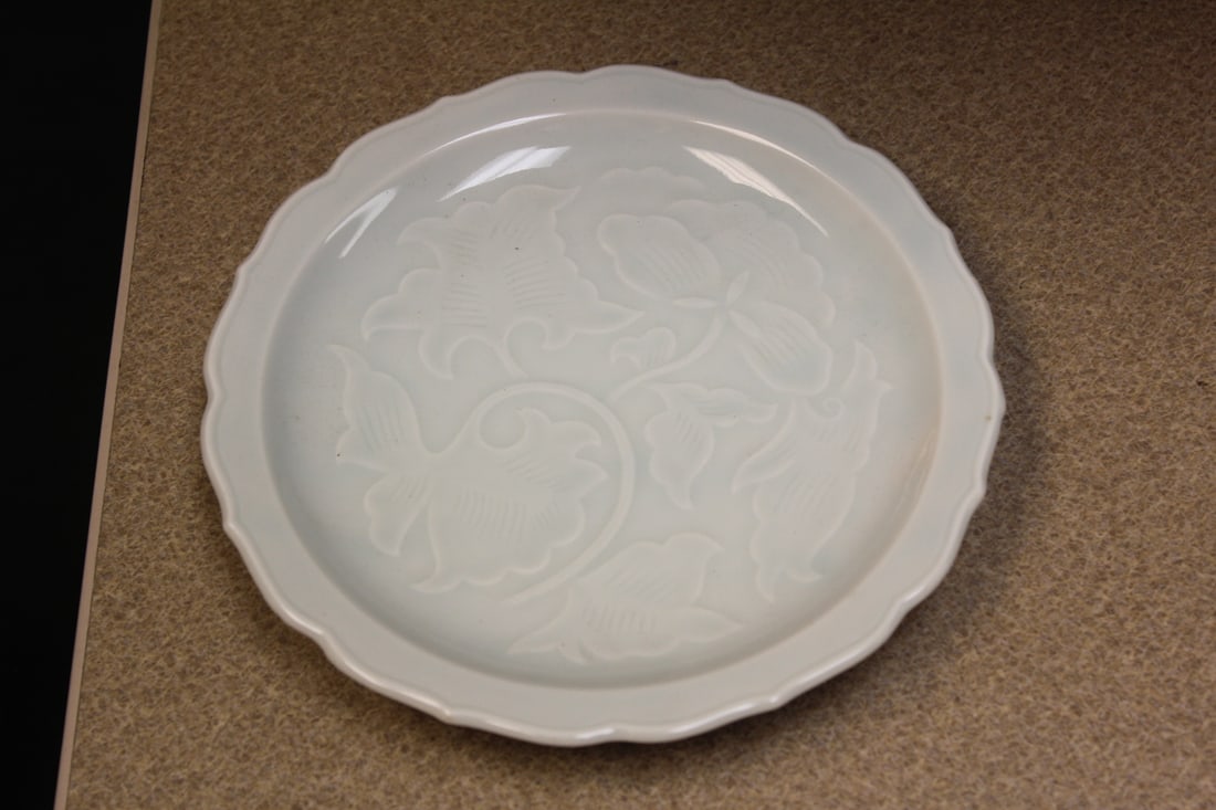 Celadon Plate: Chinese/Japanese/Korean - with texture - 7 3/8" in diameter