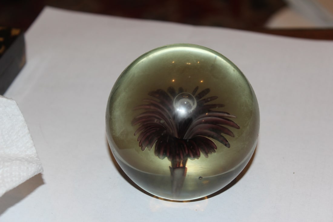 Art Glass Paperweight: 2 1/4" in diameter
