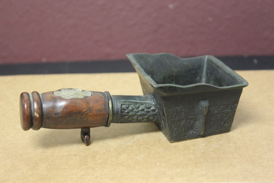 A Chinese Jade Handle Silk Iron: 6 7/8" long