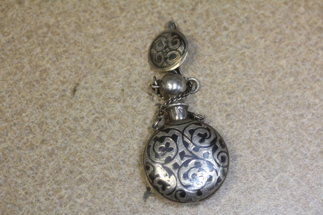 Small Little Russian Silver Parfume Bottle: as shown