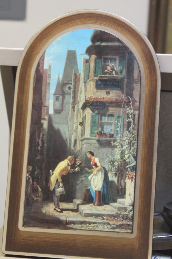 Reproduction Print of Spitzweg on Board: 16" tall