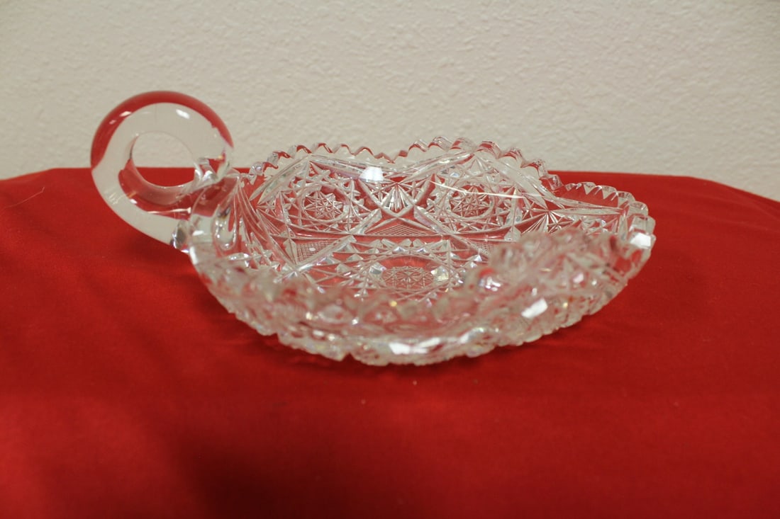 American Brilliant Cut Crystal Candy Dish: 7" in diameter