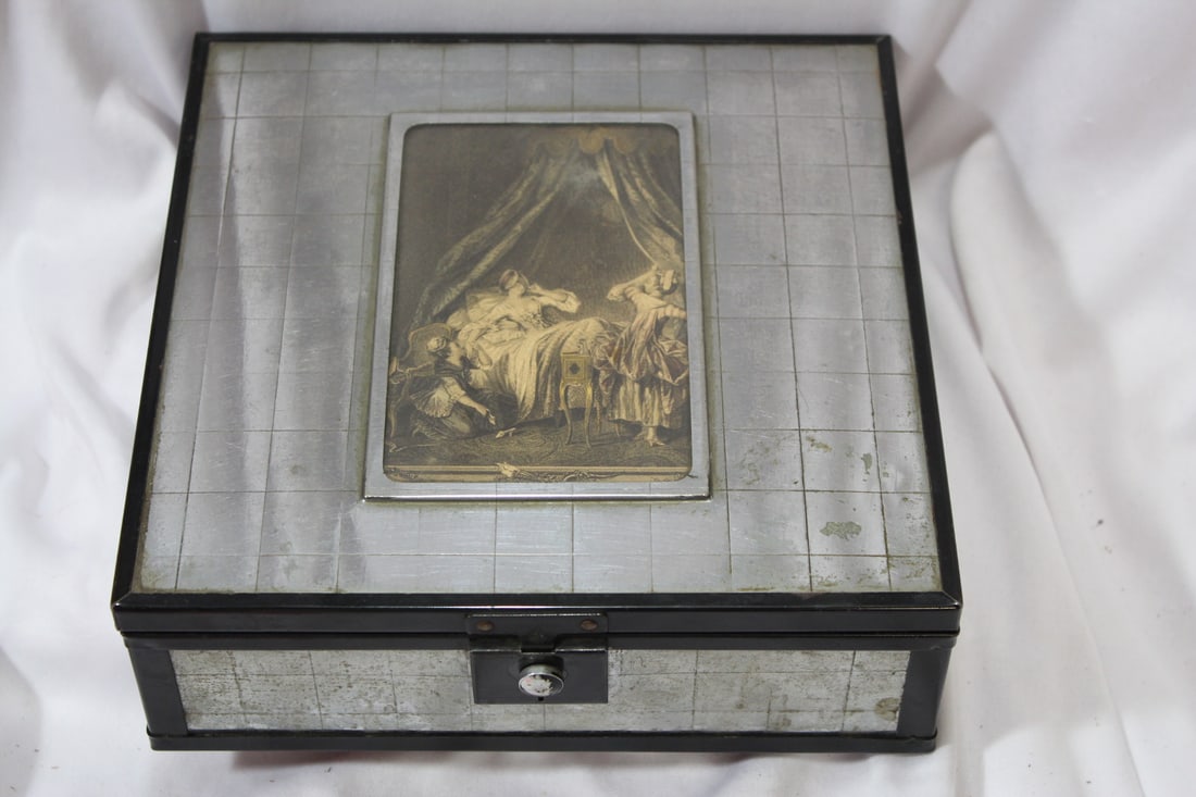 A Jewelry Box: please note: no key - 8" x 8" x 2 5/8"