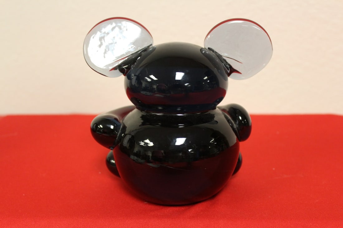 A Handblown Glass Mouse: 5 1/2" tall
