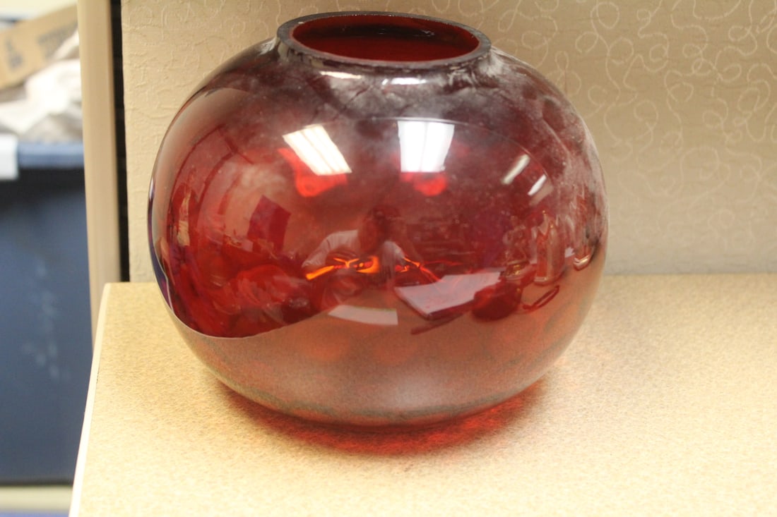 Ruby Red Jar: 6 1/4" across