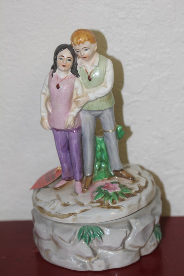 Love Story Music Box: made in Japan - works - 7 5/8" tall