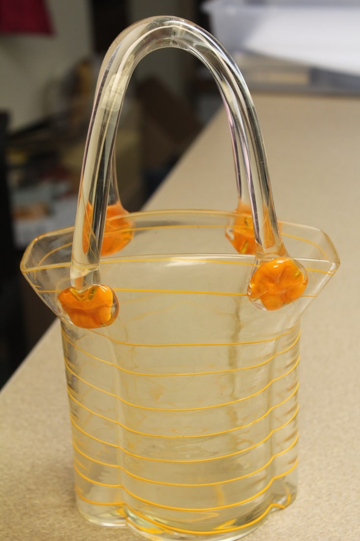 Artglass Basket: 12 1/2" tall