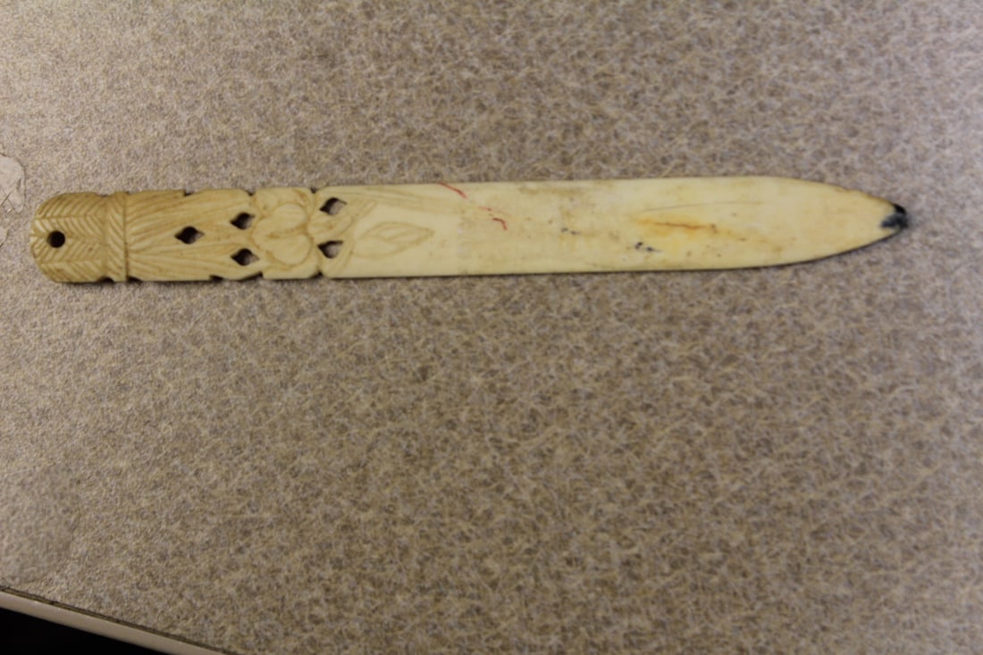 Vintage Carved Letter Opener: 5 5/8" long