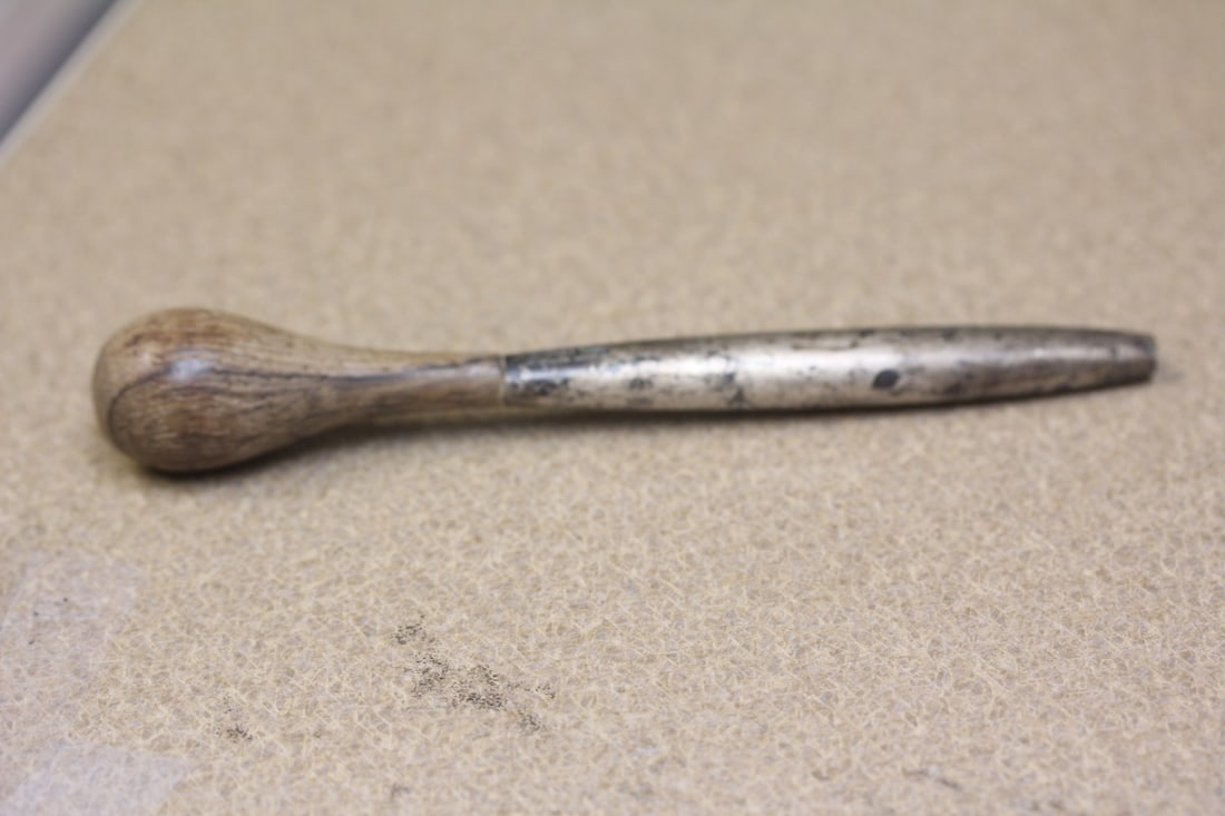 Contempra Sugar Masher Pestle: sterling silver and wood - 6 inches long