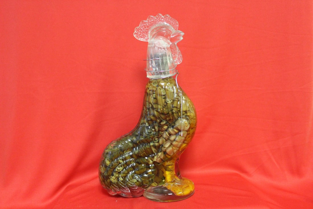A Decorative Large Chicken Figure: 13" tall x 7 1/2" across