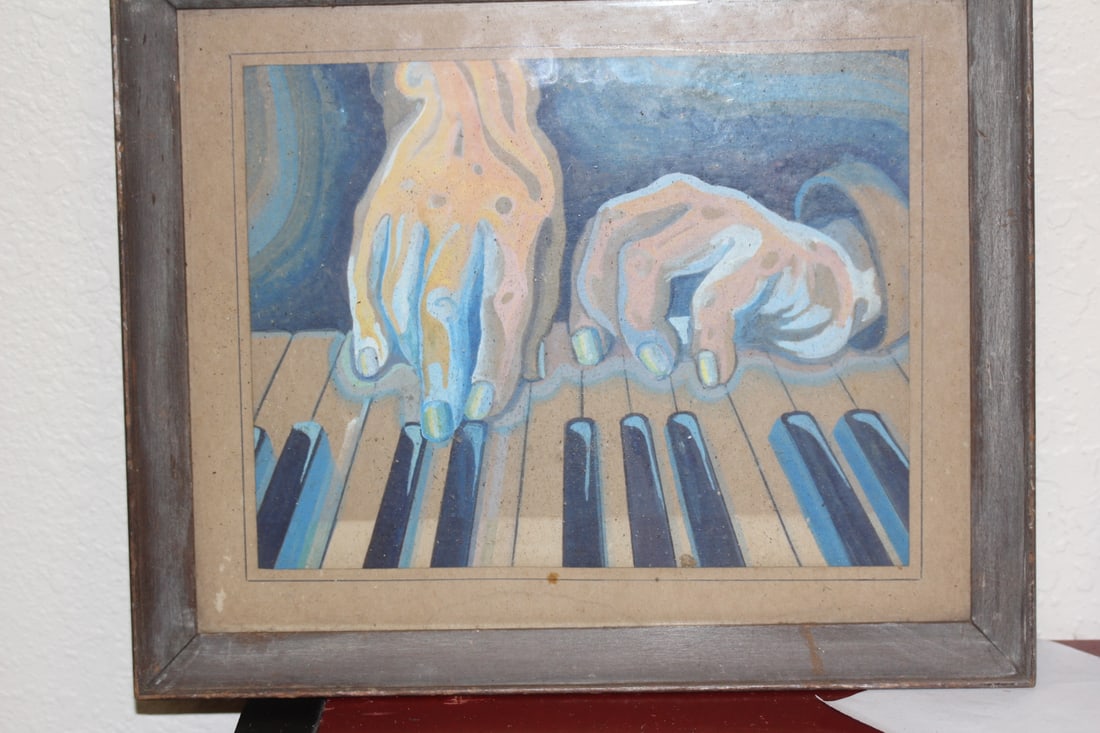 Unsigned Pastel on Board: framed - overall= 12" x 10"