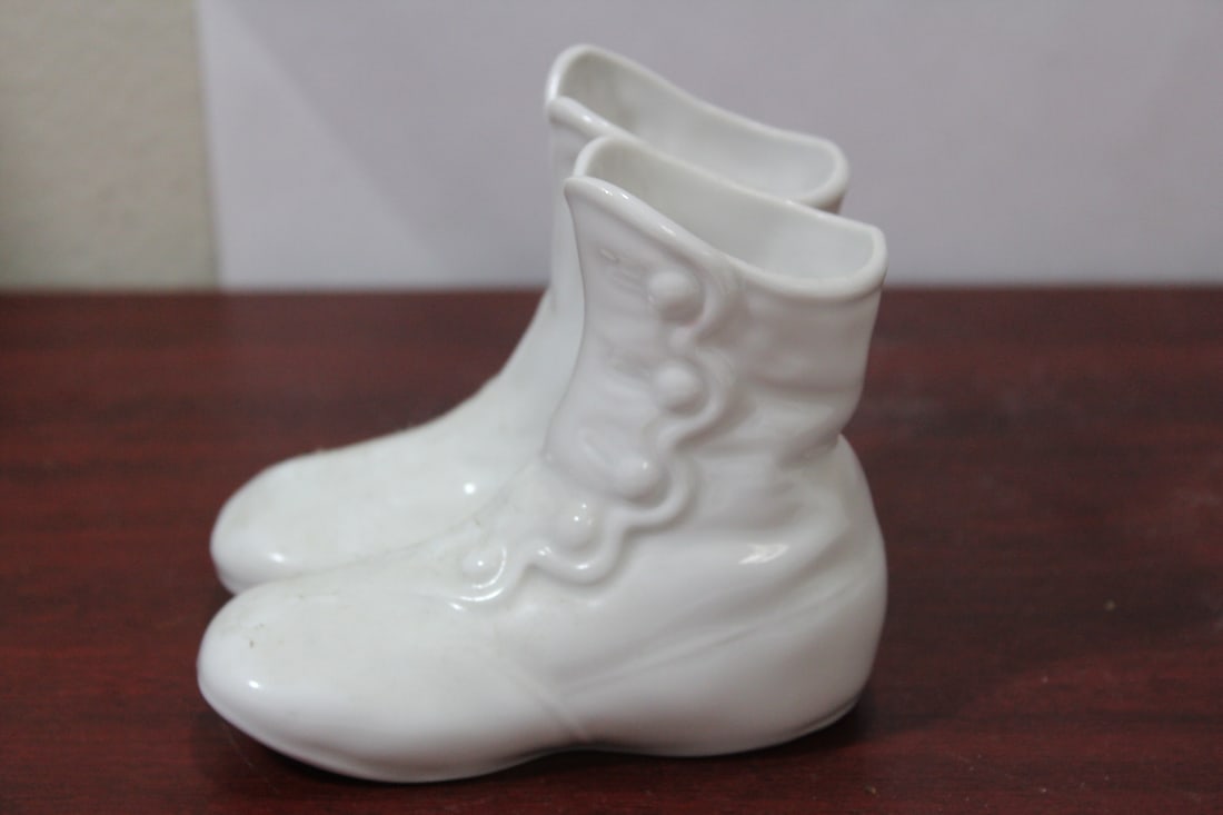 A Ceramic Twin Shoes Planter?: 3 3/4" tall each