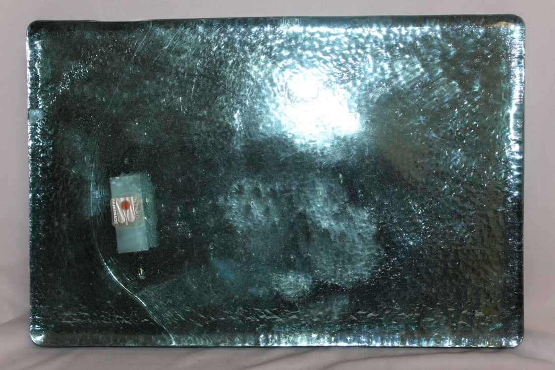 A Handmade Blenko Awuamarine Glass Block: 11 7/8" x 7 7/8"