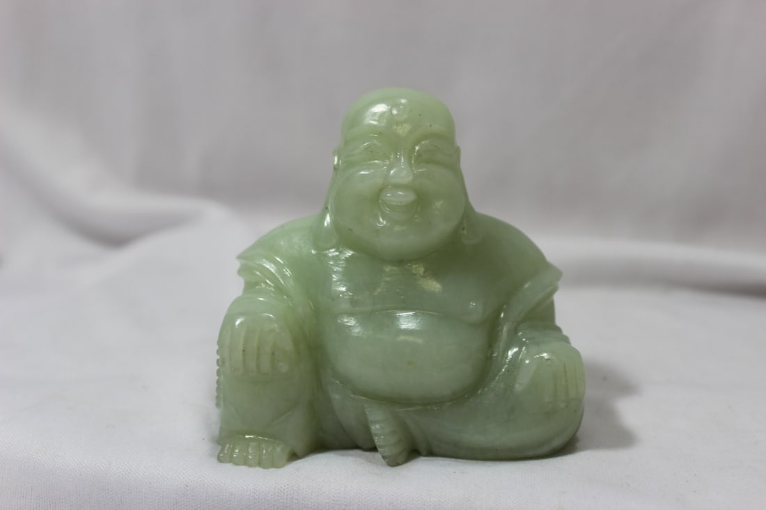 A Jade Buddha: 3 1/2" wide