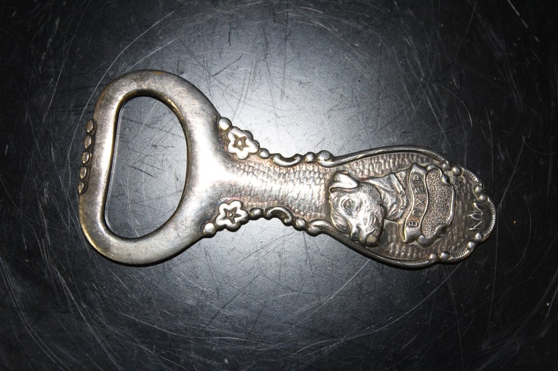 A Sterling? Dog Bottle Opener: a boxer - 3 1/2" long