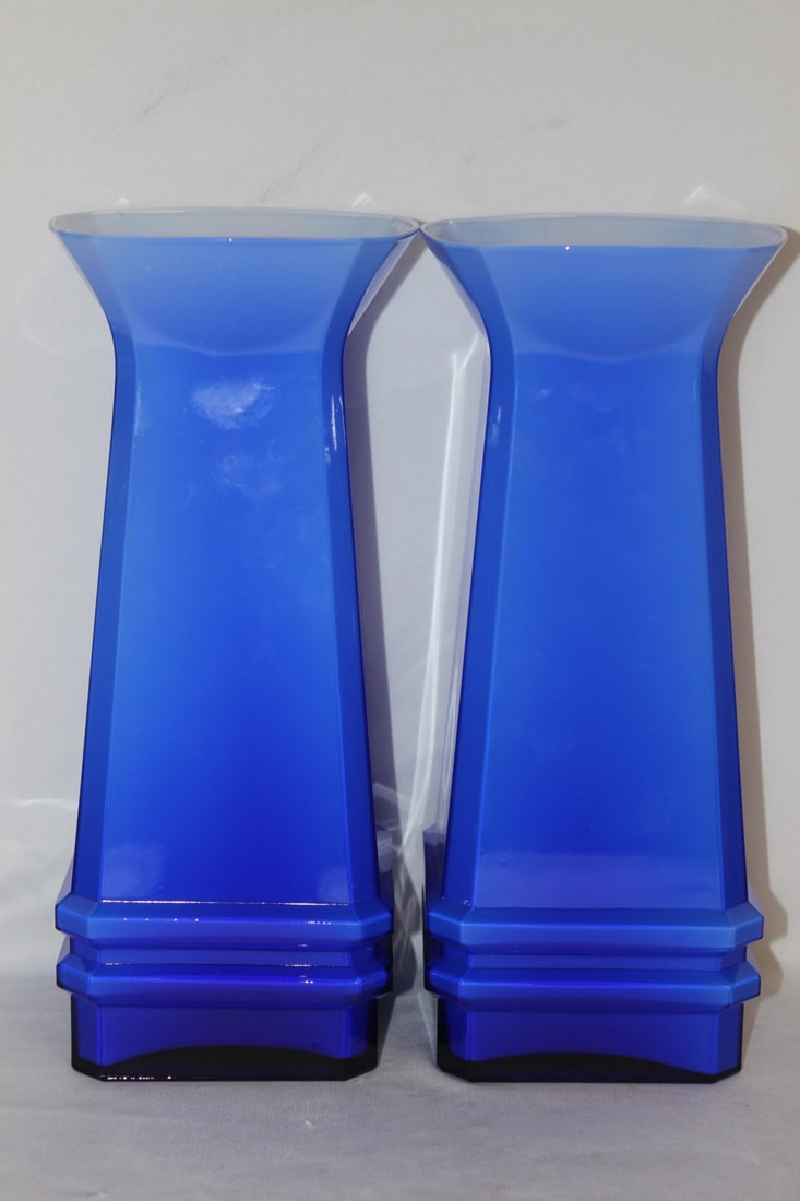 Label Marked Murano Vases: please note: label came off, had to use a tape - pair - 12" tall