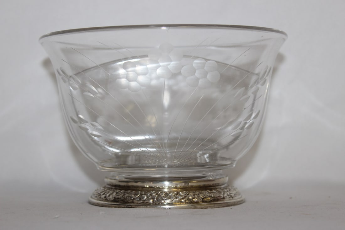 A Sterling Rim (Marked ) Bowl: 5 1/4" in diameter