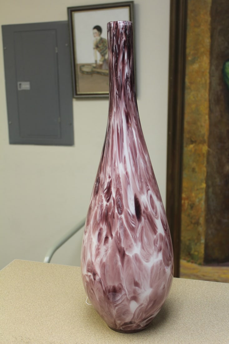 Large Art Glass Vase: 21 1/4" tall
