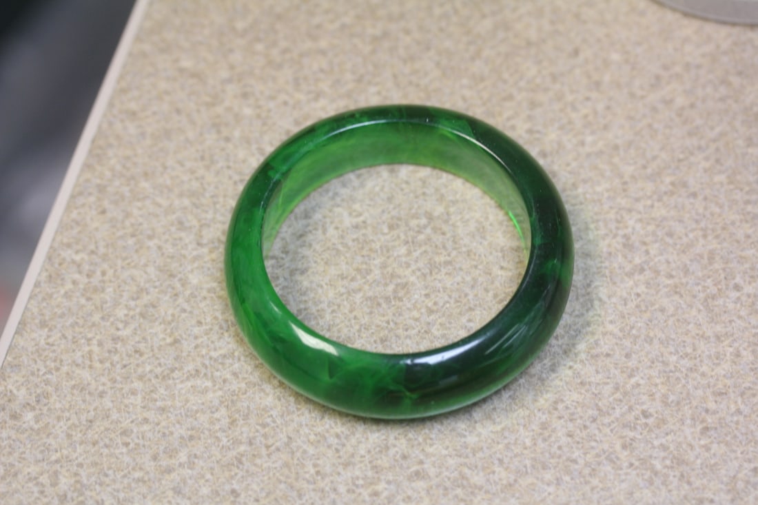 Lucite Bangle Bracelet: 2 1/8" inside diameter