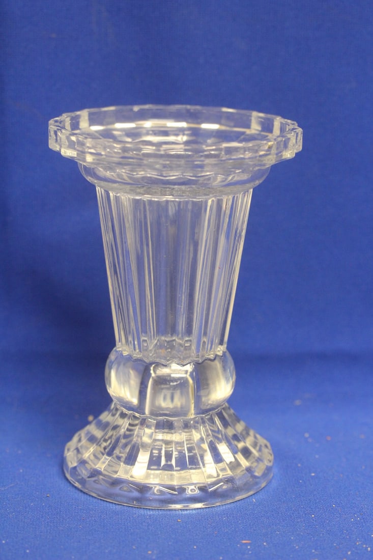 Clear Glass Vase: 6 1/4" tall