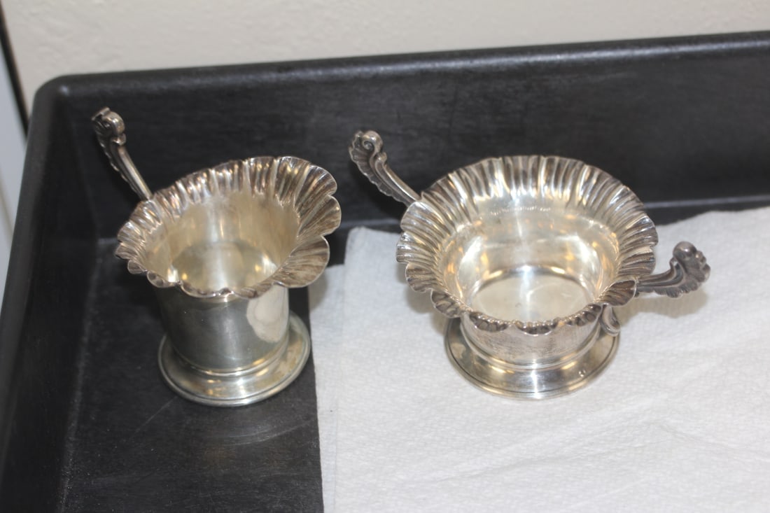 Sterling Scalloped Rim Sugar and Creamer (1 of 6)
