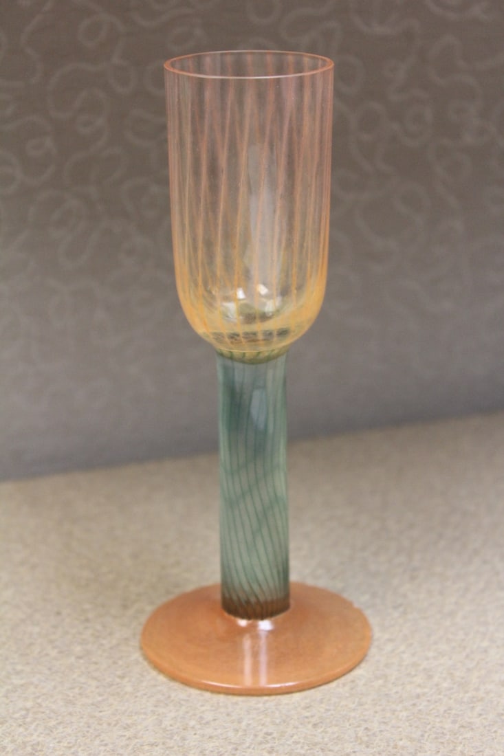 Rare Kosta Boda Bonbon Stem Cup: Kjell signed - 7" tall
