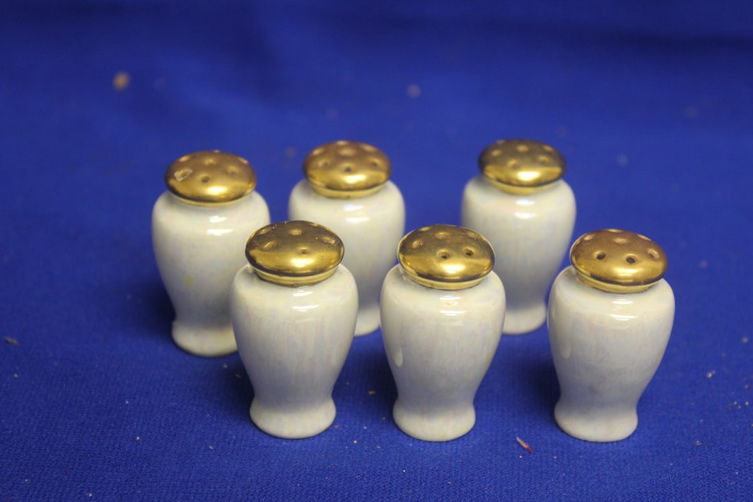 Set of 6 Salt and Pepper Shakers: 2 inches tall each