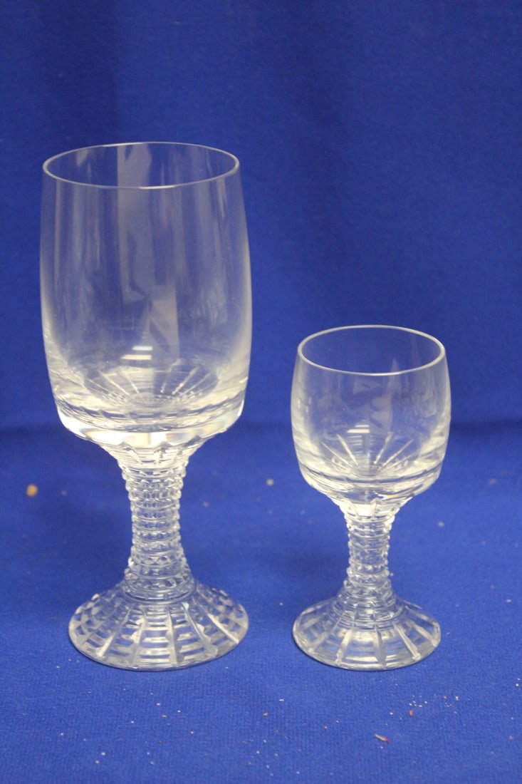 Lot of 2 Rosenthal Bleikristall Crystal Goblets: please note: smaller one has a bottom chip - taller= 6 3/8"