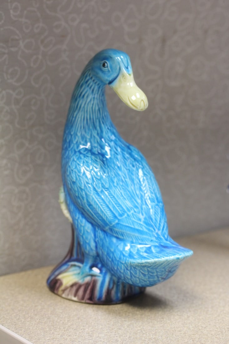 Antique Chinese Duck: republic period - marked "China" - 8 1/2" tall