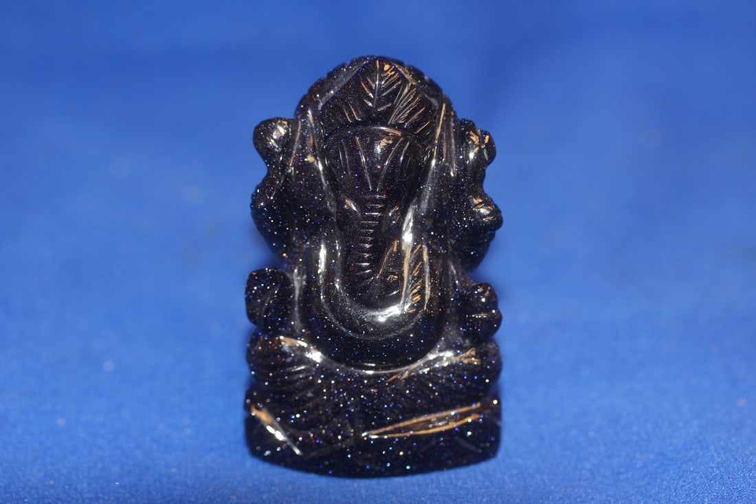 Asian Gold Stone Elephant: 3 inches tall