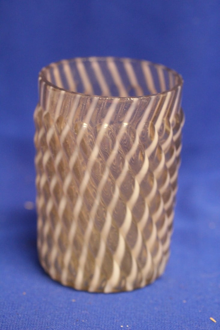 Victorian Art Glass Tumbler: 4" tall