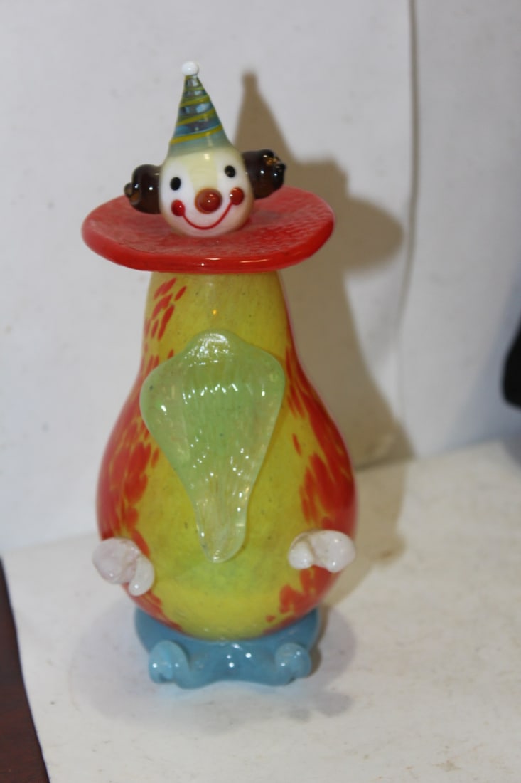 A Bohemian Glass Clown: 6 3/4" tall