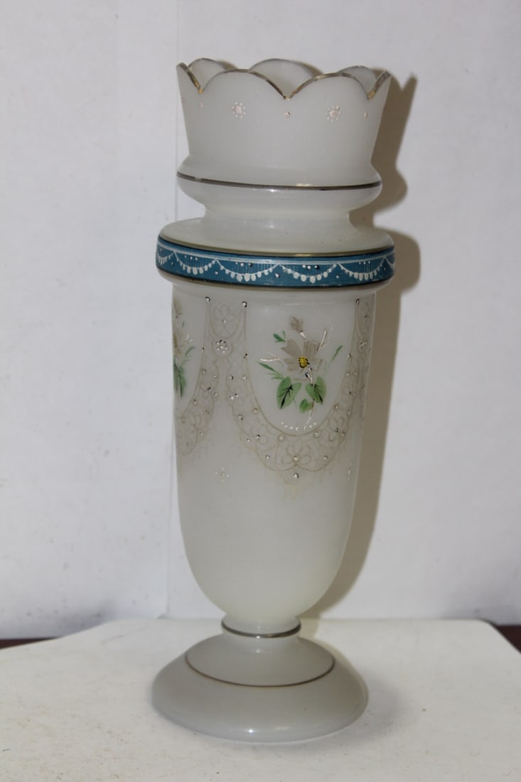 A Bristol Glass Vase: 11 1/4" tall - Victorian