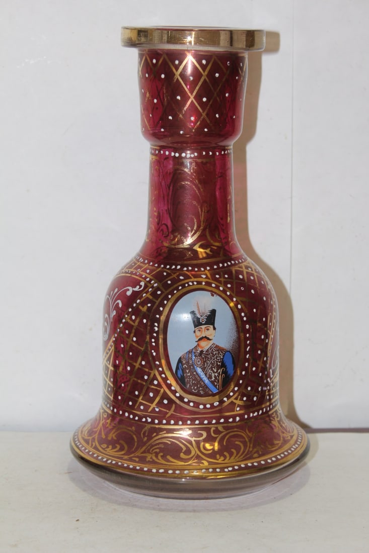 A Cranberry Glass Bottle: geneval? - 11 1/4" tall