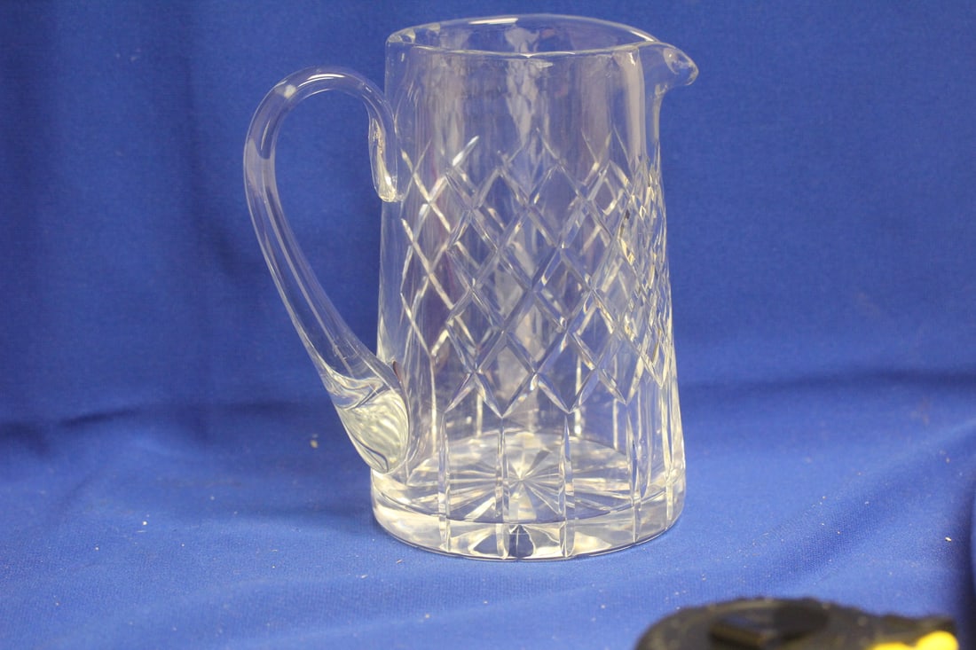 Beautiful Cut Glass Pitcher: 7 1/4" tall