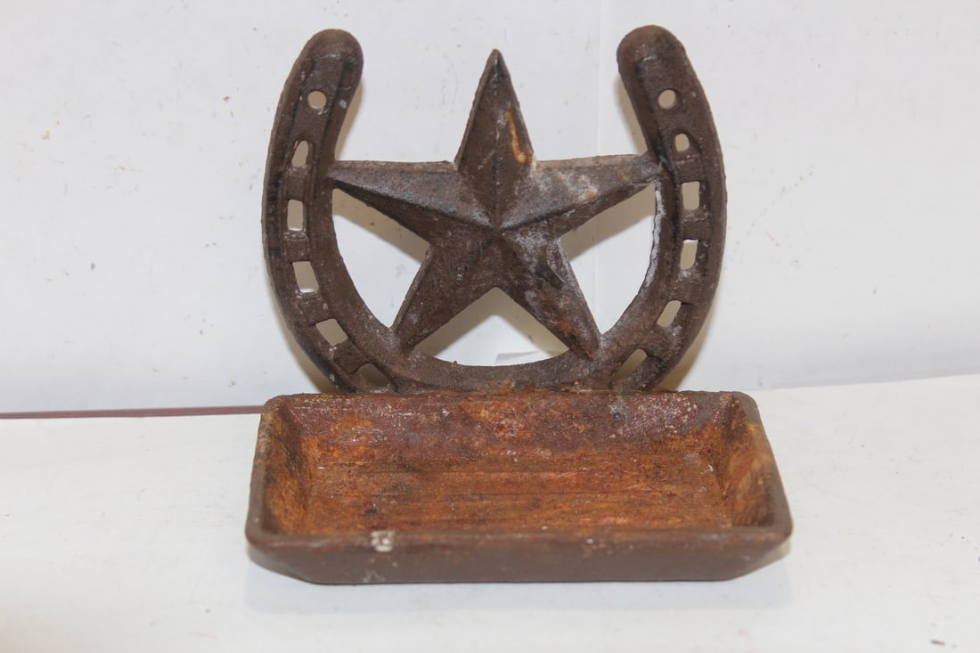 A Cast Iron Tray: vintage - 4 3/4" across