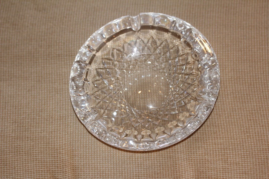 Marked Waterford Round Ashtray: 7" in diameter
