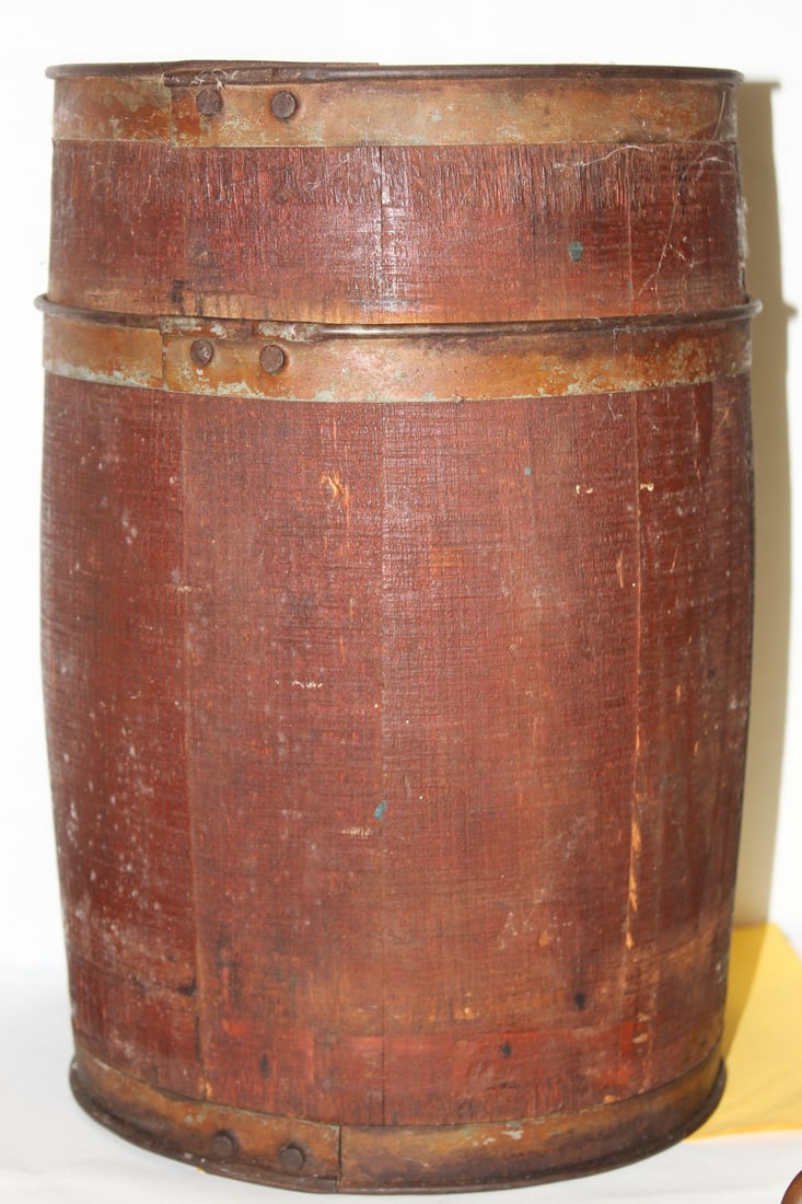 An Antique Spaulding and Frost Wooden Barrell: 14 1/2" tall