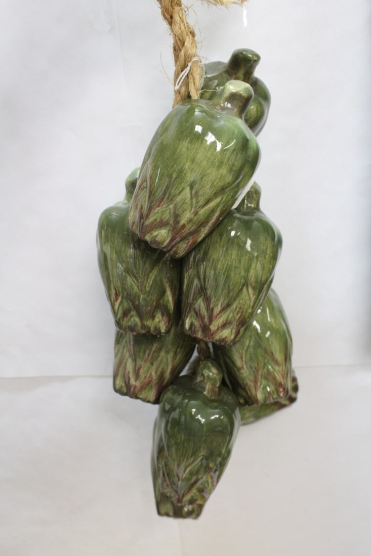 A Hanging Ceramic Fruit: each fruti- 5 inches tall