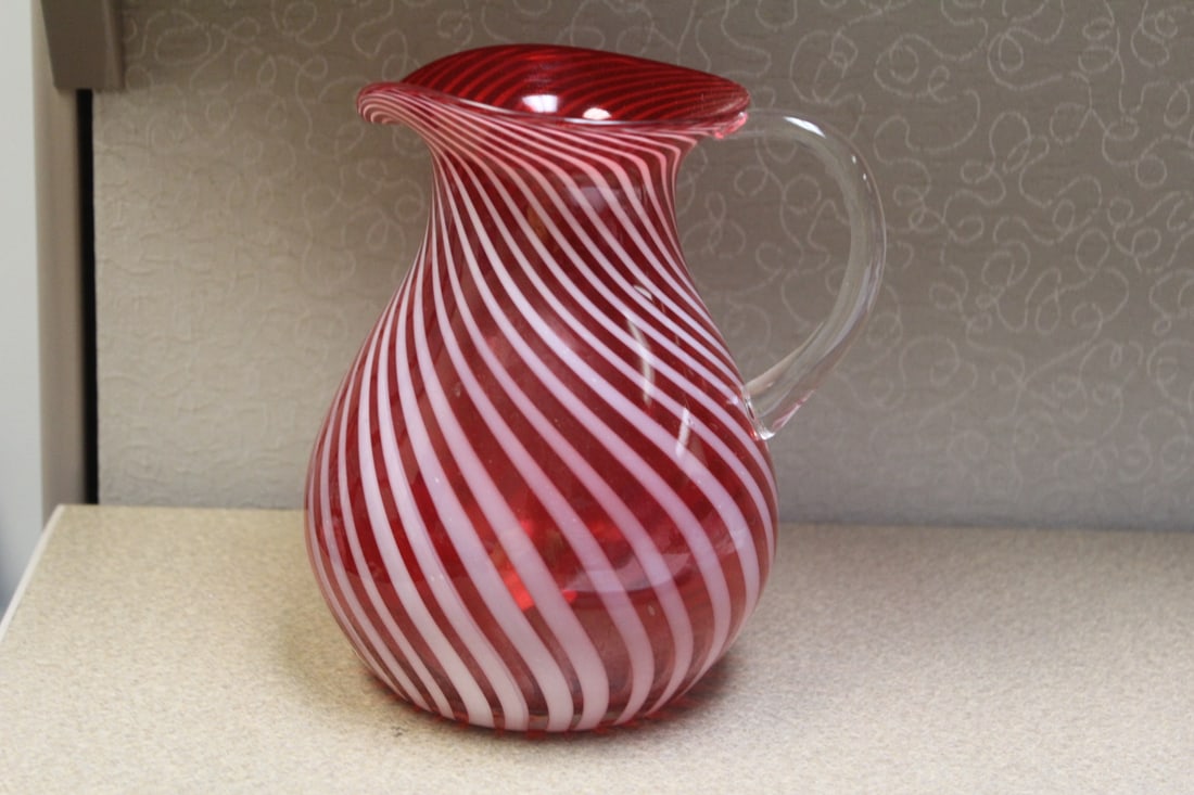 Swill Form Cranberry Pitcher: probably early 1900's - 7 inches tall